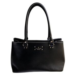 NWOT Kate Spade Black Leather Wellesley Fallon Large Tote Bag